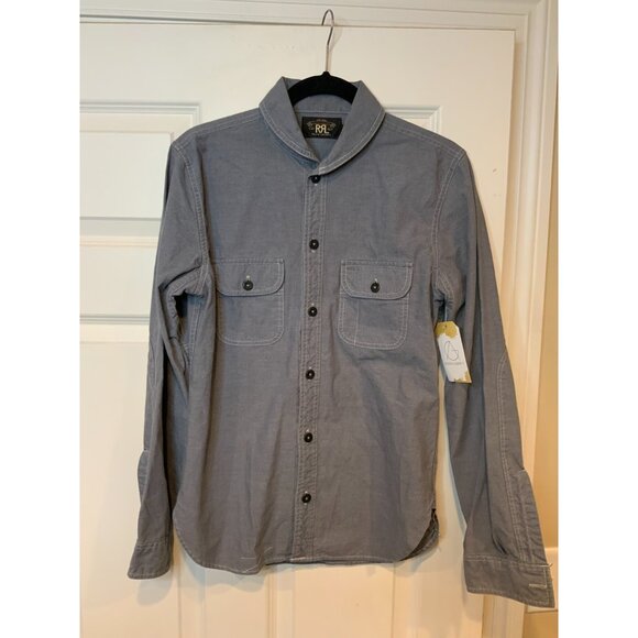 RRL Ralph Lauren Blue Denim Collared Button-Up Shirt, Size XS - Picture 1 of 4